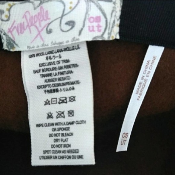 Free People Boho Wide Brim Brown Hat‎ with Beaded Band - Picture 2 of 4